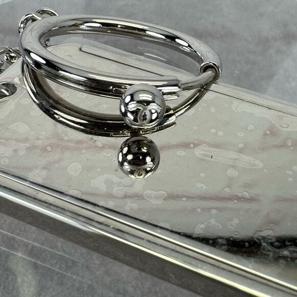 NEW Chanel Metal Mirror Silver Keychain NEW - Picture 6 of 7